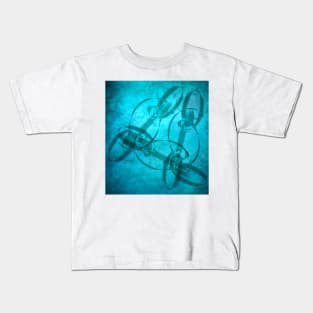 Textured ribbons in aqua blue Kids T-Shirt